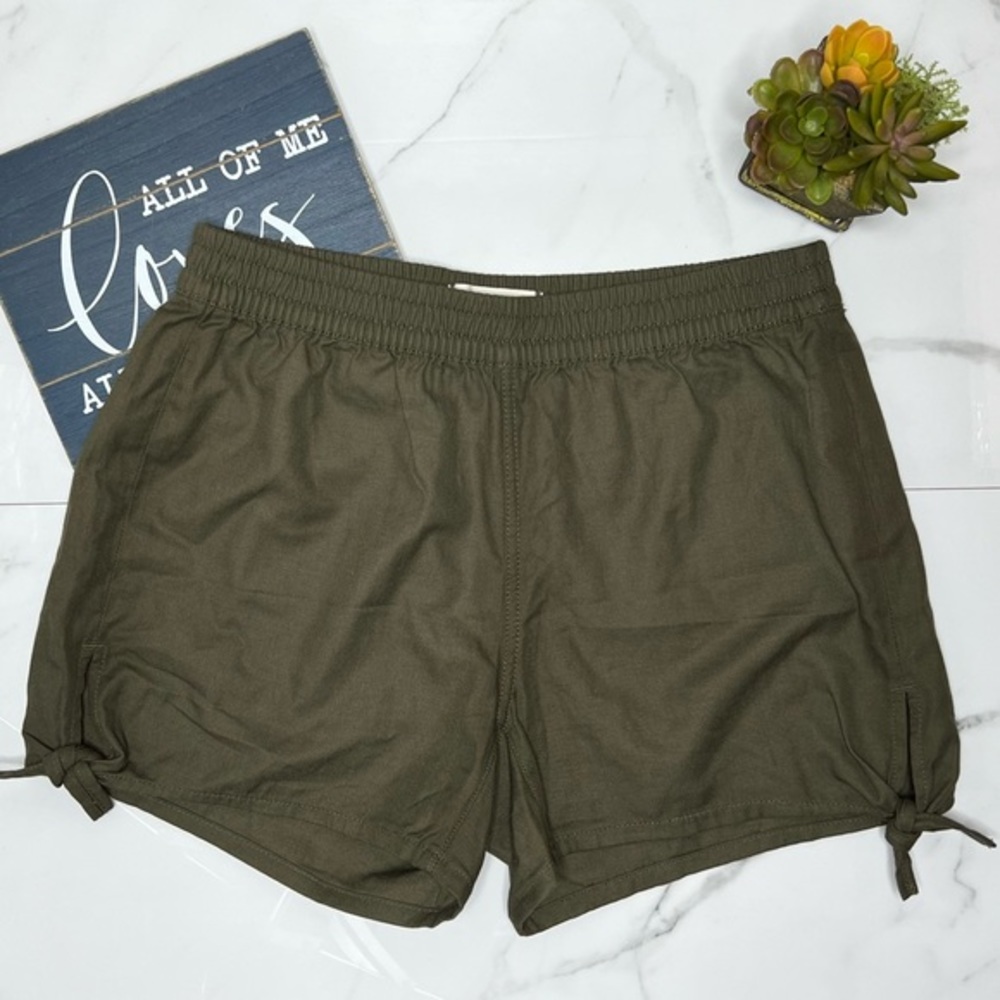 Madewell Side Tie Shorts In Foliage Green Size XXS